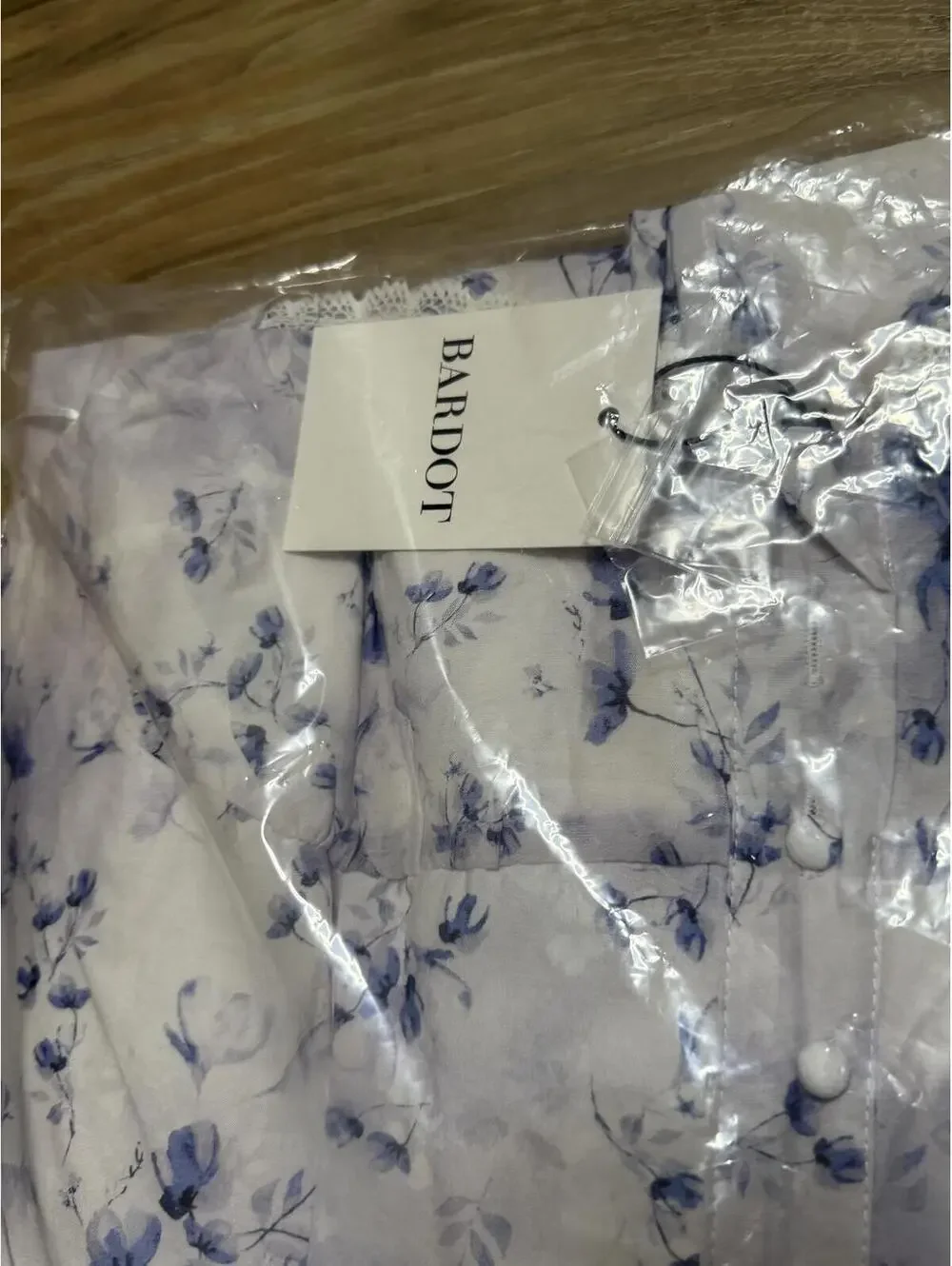 NWT! BARDOT Malea Floral Print Corset Bodice Midi Dress in Blue Floral Size 6